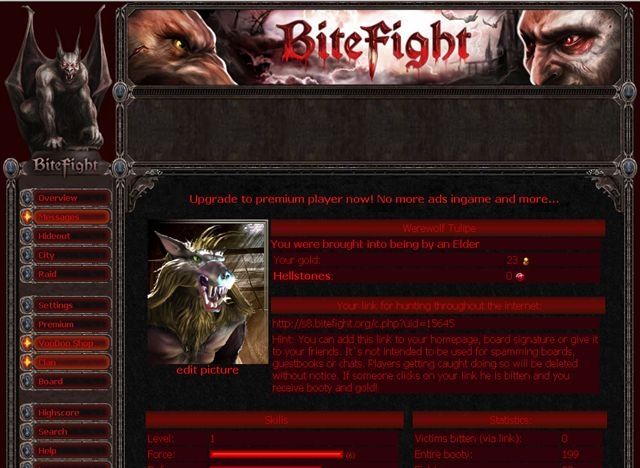 Inscrição on-line BiteFight. Jogos de Play free BiteFight 1
